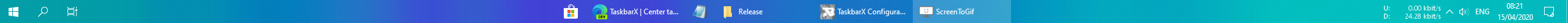 TaskbarX centered taskbar screenshot